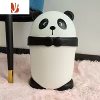 三维工匠胖墩墩熊猫垃圾桶卧室厕所卫生间摇盖式大容量垃圾桶可爱