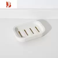 三维工匠北欧双层沥水肥皂盒带盖创意卫生间塑料香皂架防水肥皂架置物架 双层沥水皂盒[米白色1个]