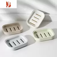 三维工匠沥水肥皂盒家用厕所北欧创意带盖大号皂架塑料简约欧式双层香皂盒 双层沥水皂盒[随机颜色2个]