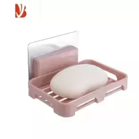 三维工匠肥皂盒卫生间壁挂香皂盒沥水香皂架肥皂架浴室免打孔壁挂式收纳 北欧粉 1个装[免打孔 防水背胶]