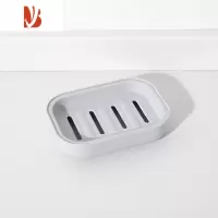 三维工匠北欧双层沥水肥皂盒带盖创意卫生间塑料香皂架防水肥皂架置物架 双层沥水皂盒[北欧蓝1个]