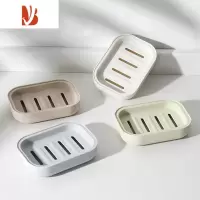 三维工匠北欧双层沥水肥皂盒带盖创意卫生间塑料香皂架防水肥皂架置物架 双层沥水皂盒[随机颜色两个]