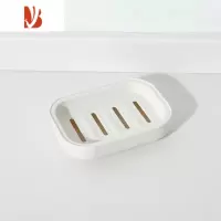三维工匠双层带盖香皂盒浴室卫生间沥水肥皂盒创意旅行便携皂托简约肥皂架 双层沥水皂盒[米白1个]