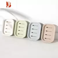 三维工匠双层带盖香皂盒浴室卫生间沥水肥皂盒创意旅行便携皂托简约肥皂架 双层沥水皂盒[随机2个]