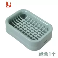 三维工匠香皂盒双层沥水网格肥皂盒皂架家用大号台面置物架浴室免打孔宿舍 升级加厚网格肥皂盒-绿色(1个装)