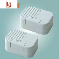 三维工匠带盖沥水翻盖香皂盒卫生间大号皂托架家用创意密封便携旅行肥皂盒 蓝色2个装