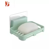 三维工匠肥皂盒壁挂式家用免打孔墙上沥水淋浴房排水香皂盒卫生间置物架 绿色[2个装]