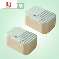 三维工匠肥皂盒带盖学生宿舍澡堂用密封旅行便携式沥水创意个性可爱香皂盒 绿色[2个装]