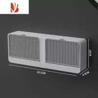 三维工匠免打孔壁挂双格肥皂盒卫生间沥水带盖肥皂架学生带盖宿舍香皂盒子 双格深灰色