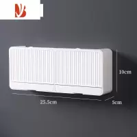 三维工匠免打孔壁挂双格肥皂盒卫生间沥水带盖肥皂架学生带盖宿舍香皂盒子 双格大号纯白色