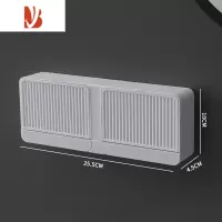 三维工匠免打孔壁挂双格肥皂盒卫生间沥水带盖肥皂架学生带盖宿舍香皂盒子 双格纯白色