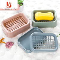 三维工匠沥水架家用卫生间浴室香皂收纳置物架免打孔皂碟托盘不积水 北欧粉台面1个[特惠款] 双层沥水更干爽