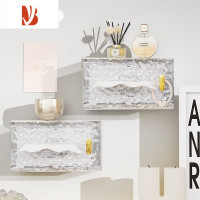 三维工匠轻奢冰川纹纸巾盒大容量壁挂桌面两用网红同款卫生间洗脸巾收纳盒 透白色冰川纹纸巾盒两个装