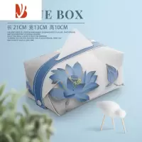 三维工匠新中式轻奢皮质抽纸盒抽纸袋客厅茶几办公室创意纸巾盒轻奢风高级 皮革抽纸盒-新中式轻奢4