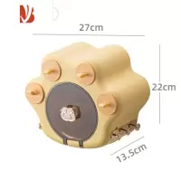 三维工匠卫生间纸巾盒壁挂式防水厕纸盒猫爪抽纸盒免打孔厕所卷纸架置物架 复古黄[防水防潮 置物收纳 ]
