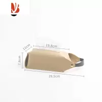 三维工匠皮革纸巾盒挂壁式免打孔客厅轻奢桌面厨房收纳车载抽纸盒 卡其色 新版配长短挂绳