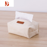 三维工匠纸巾盒简约布艺家用帆布纸巾包客厅卧室轻奢抽纸盒创意多 B款-米色