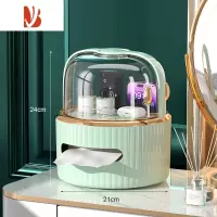 三维工匠创意可爱纸巾盒客厅轻奢多桌面收纳盒弹簧抽纸盒家用简约 薄荷绿升级款[双层收纳]