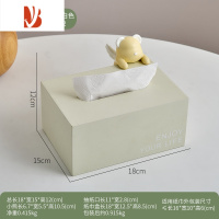 三维工匠创意纸巾盒客厅收纳抽纸盒餐厅茶几桌面家用现代轻奢风高级感 [天使小熊]奶白