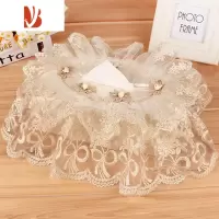 三维工匠纸巾套抽纸包纸巾袋布艺车载纸巾盒蕾丝北欧式客厅钉珠刺绣收纳包 克拉恋人-(送内盒大小抽纸通用)