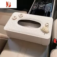 三维工匠车载纸巾盒挂式汽车抽纸盒扶手箱轻奢精致感车内纸抽盒创意简约 纸巾盒+芭蕾女孩+白色