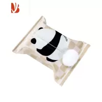三维工匠予物集[熊猫花花]卡通纸巾套客厅车用纸巾收纳盒ins餐桌纸巾袋 C纸巾套