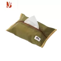 三维工匠莫语 桌面抽纸收纳袋 ins风客厅家用薄款抽纸盒春夏款餐桌纸巾盒 青苔绿