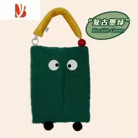 三维工匠高颜值车载客厅纸巾盒创意可爱壁挂式纸巾袋高级感网红车用抽纸盒 复古墨绿