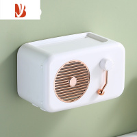 三维工匠卫生间纸巾盒置物架厕所壁挂式免打孔防水挂墙式卷纸筒厕纸抽纸盒 镀金款 - 轻奢白[抽卷纸通用]送无痕贴