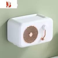 三维工匠卫生间纸巾盒置物架厕所壁挂式免打孔防水挂墙式卷纸筒厕纸抽纸盒 镀金款 - 轻奢白[抽卷纸通用]送无痕贴