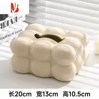 三维工匠奶油ins风白色云朵创意可爱棉花糖纸巾盒摆件客厅现代简约抽纸盒 棉花糖纸巾盒 奶油