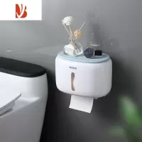 三维工匠卫生间纸巾盒壁挂式厕纸盒抽纸盒厕所卫生巾收纳卫生纸卷纸置物架 单层蓝色