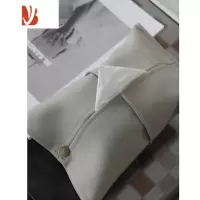 三维工匠哑光质感超纤皮车载纸巾套 咖色棕色纸巾盒装饰设计纸巾套 浅灰(普通款无绑带)