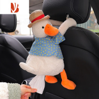 三维工匠车载抽纸盒汽车内纸巾盒创意可爱网红上车用纸巾包挂式扶手箱女士 鸭子纸巾盒(屁屁抽纸)