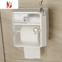 三维工匠卫生间厕纸盒纸巾盒厕所抽纸盒卫生纸置物架放置盒手纸卷纸壁挂式 轻奢兔正坐壁挂双层纸巾盒 [卷纸抽纸都可以放]