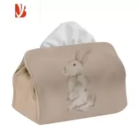 三维工匠茶杯兔奶油风兔子纸巾盒高级感家用客厅卧室桌面装饰创意可爱抽纸 纸巾盒小号-茶杯兔02