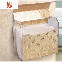 三维工匠卫生间纸巾盒防水厕纸盒家用厕所亚克力方形草纸盒免打孔壁挂式 北欧金