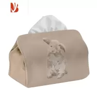 三维工匠茶杯兔奶油风兔子纸巾盒高级感家用客厅卧室桌面装饰创意可爱抽纸 纸巾盒小号-茶杯兔03