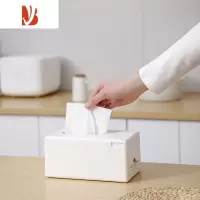 三维工匠纸巾盒客厅轻奢家用餐桌纸巾盒牙签一体抽纸盒餐厅高级感创意 顶部抽纸(白色)送牙签