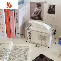 三维工匠ins北欧设计感抽纸盒创意简约家用手提现代纸巾一抽到底弹簧弹力 手提透明纸巾盒