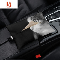 三维工匠北欧猫 车载纸巾盒抽纸盒车内挂式纸巾套扶手箱遮阳板通用奔驰 车载抽纸-北欧猫3