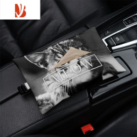 三维工匠北欧猫 车载纸巾盒抽纸盒车内挂式纸巾套扶手箱遮阳板通用奔驰 车载抽纸-北欧猫4