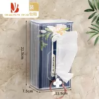 三维工匠纸巾盒壁挂式洗脸巾收纳盒厕所卫生间抽纸盒轻奢厨房餐巾纸盒 透白[横竖两用,掉落包赔]