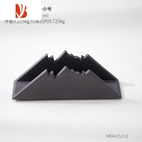 三维工匠轻奢立式餐巾纸夹北欧ins西餐厅咖啡厅酒店收纳纸巾盒三角纸巾架 深灰雪山纸巾架-小(升级款-水泥材质)