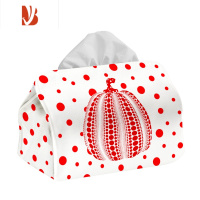 三维工匠怪婆婆草间弥生日式南瓜布艺抽纸盒纸巾包客厅收纳餐桌装饰纸抽袋 纸巾盒小号-波点南瓜03