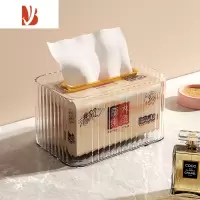 三维工匠轻奢纸巾盒客厅家用茶几抽纸盒创意亚克力纸巾收纳纸抽盒高级 纸巾盒/透明+金