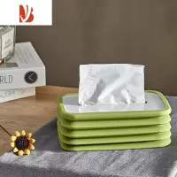 三维工匠硅胶纸巾盒折叠式高颜值小清新风格卧室家居桌茶几创意耐用抽纸盒 抹茶绿1个装