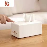 三维工匠桌面创意牙签筒纸巾盒家用客厅牙签盒多餐厅桌抽纸盒简约 白色 按压出牙签