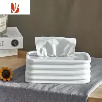 三维工匠硅胶纸巾盒折叠式高颜值小清新风格卧室家居桌茶几创意耐用抽纸盒 奶白色1个装