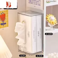 三维工匠纸巾盒壁挂式家用面巾纸洗脸巾收纳盒厕所卫生间厨房抽纸盒 壁挂纸巾收纳盒[透明色]